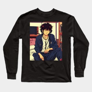 Lost in Music - Japanese lofi music aesthetic Anime Long Sleeve T-Shirt